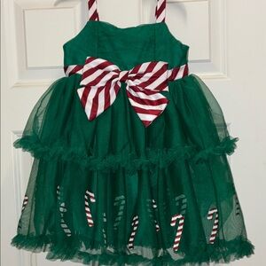 Cynthia Rowley Green and Red Candy Cane Dress size 4T